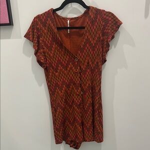 Multicolor Chevron Button-Up Top